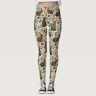 Legging Coelhos e flores silvestres