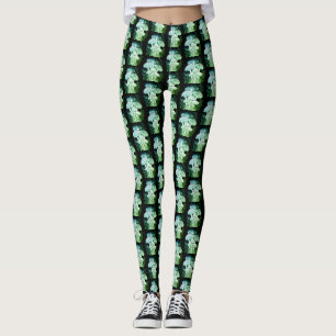 Legging Cogumelo Colorido Verde Por Todo Personalizado Mod