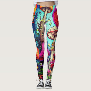 Legging Cogumelos Coloridos Bonitos em Moderno Personaliza