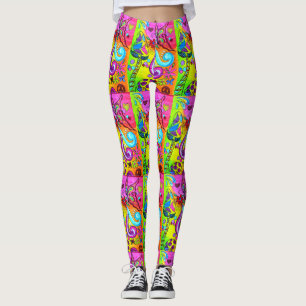 Legging cogumelos psicadélicos groovy