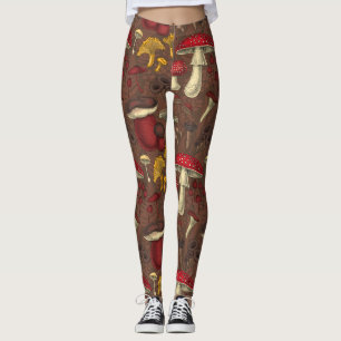 Legging Cogumelos selvagens em castanho