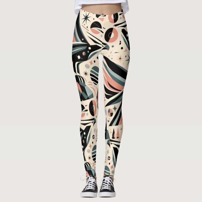 Legging Colagem Águia Atômica Padrão Geométrico (Frente)