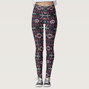 Legging Colagem artística padrão multicolor
