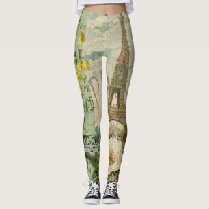 Legging Colagem da arte gráfica do viagem de Paris France
