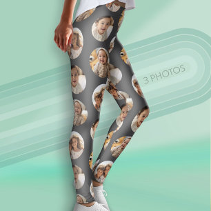 Legging Colagem de 3 Fotos em Padrão de Meia Tijolo - Círc