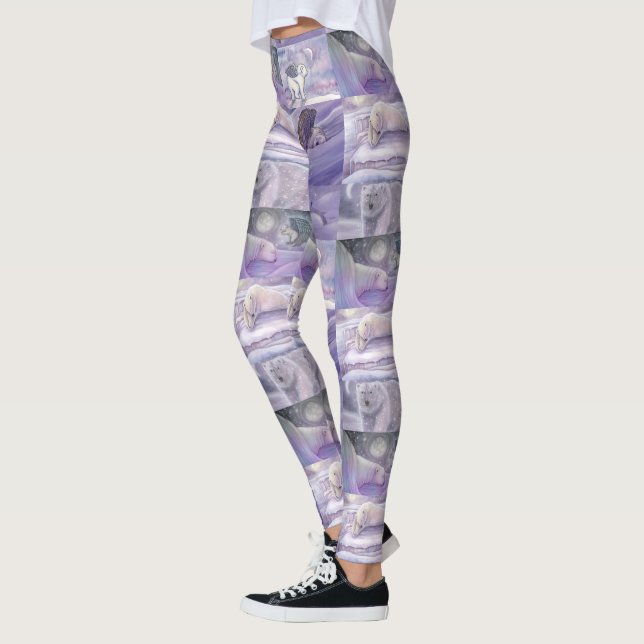 Legging Colagem de Arte Polar de inverno (Esquerda)