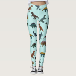 Legging Colagem de Brinquedos Plásticos Dinossauros Mint V