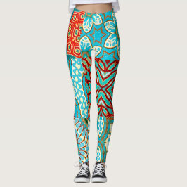LEGGING COLAGEM DE DESIGNER DE ONDA AZUL