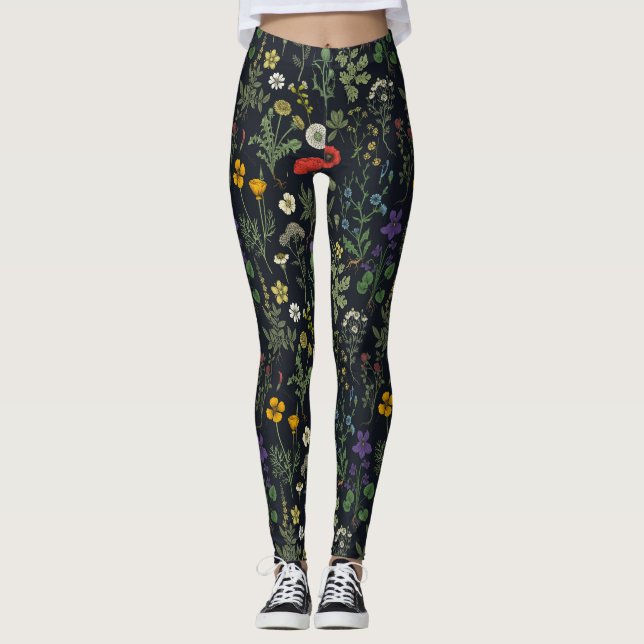 Legging Colagem de flores silvestres (Frente)