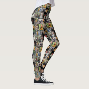 Legging Colagem De Fotografias De Galos E Galinhas,