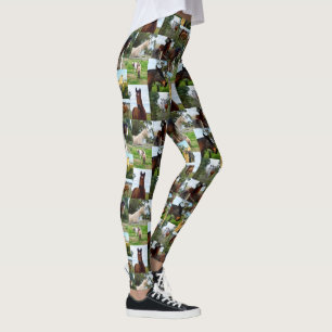 Legging Colagem De Fotos De Cavalo, Cheio De Impressões D