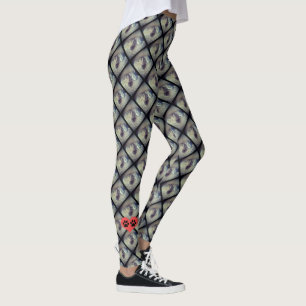 Legging Colagem de Gatos com Impressões de Pata por Shirle