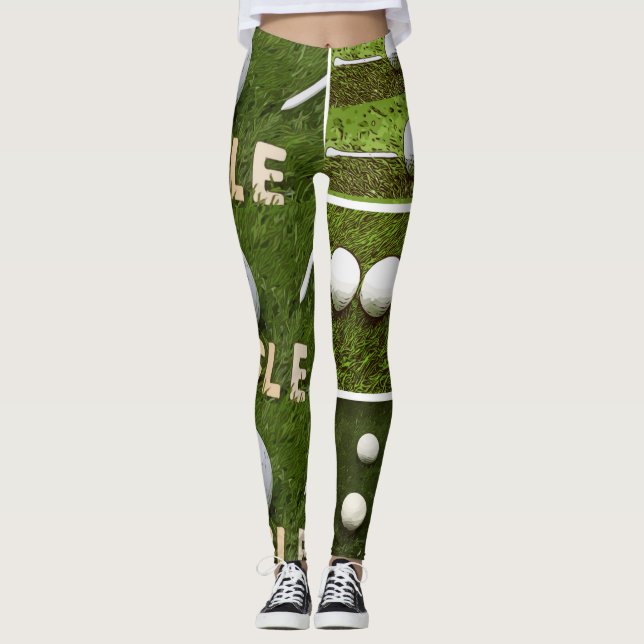 Legging Colagem de golfe com design (Frente)