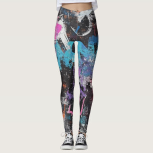 Legging Colagem de Grafite Urbana com Cores Intensas Pint