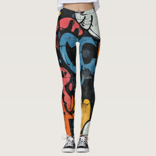 Legging Colagem de Grafite Urbana com Cores Intensas Pint