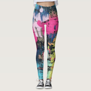 Legging Colagem de Grafite Urbana com Cores Intensas Tint