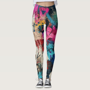 Legging Colagem de Grafite Urbana com Cores Intensas Tint