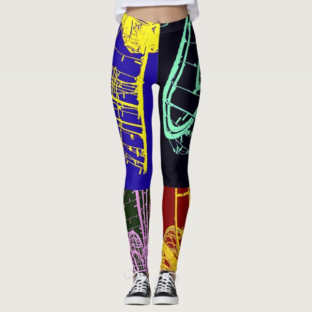 Legging colagem de linhas (Frente)