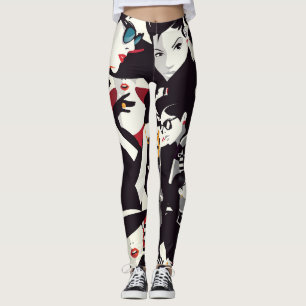 Legging Colagem de meninas modestas: pop