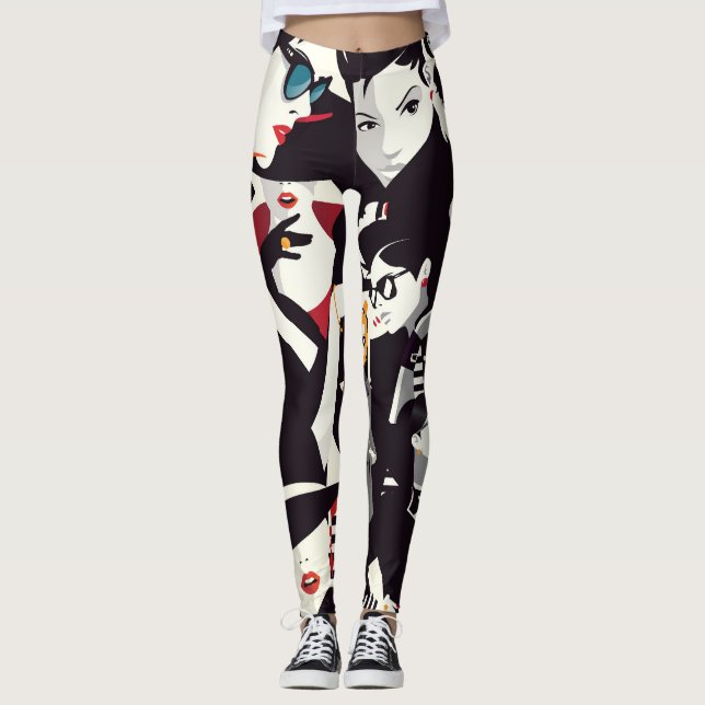 Legging Colagem de meninas modestas: pop (Frente)