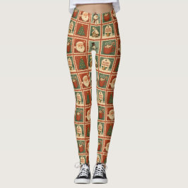 Legging Colagem do Carimbo de Natal Retroativo