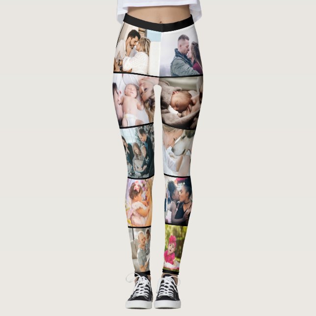 Legging Colagem Personalizada de Fotos Personalizada da Fa (Frente)