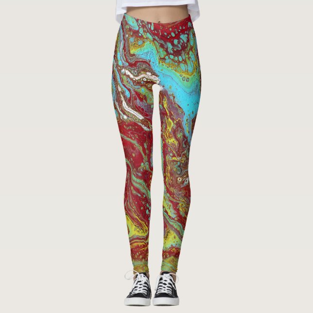 Legging Colar 1 Legenda Abstrato Azul Única (Frente)