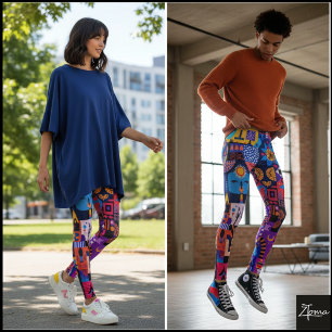 Legging Colcha de Arte Popular Neon Hiper Saturada