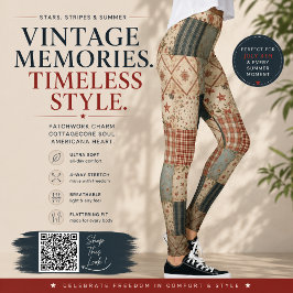Legging Colcha de Memória Vintage Patchwork Cottagecore Az