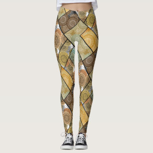 Legging Colcha de retalhos cerâmica círculos de azulejo