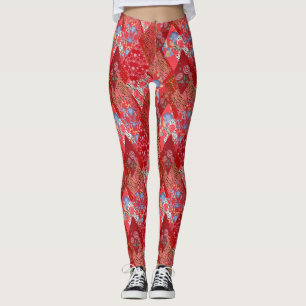 Legging Colcha de vindima, retalhamento