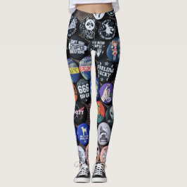 Legging coleção colorida de retrorreflectores vintage