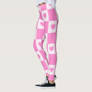 Legging Coleção de Amor Rosa Moderno do Coração