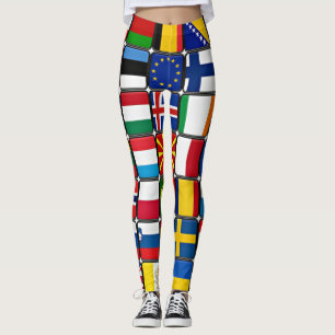 Legging Coleção de bandeiras internacionais, bandeiras do