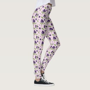 Legging Coleção de padrões da cesta de fruta - Airelas azu