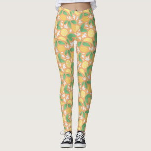 Legging Coleção de padrões da cesta de fruta - Limão