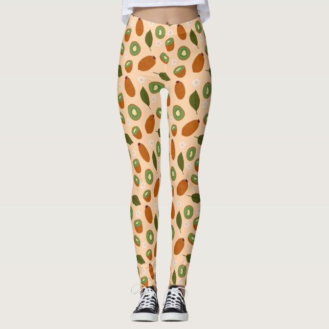 Legging Coleção de padrões da fruta - Kiwi (Frente)