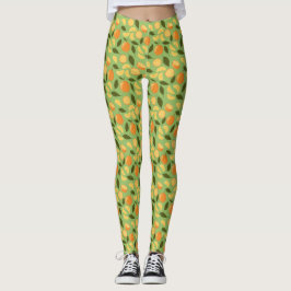 Legging Coleção de padrões do cesto de frutas - Laranjas