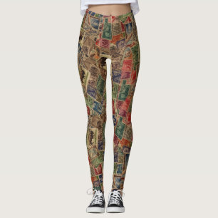 Legging Coleção de selos postais do mundo