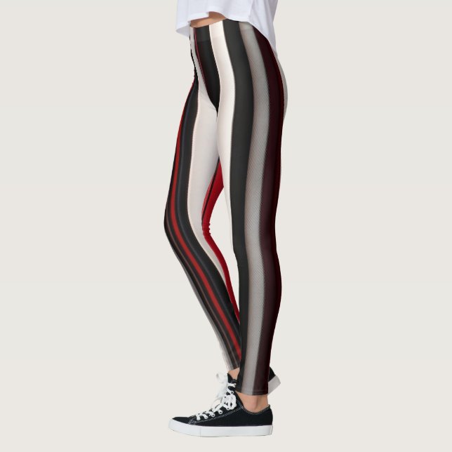 Legging Coleção de Tendência de Linhas Negras abstrato Ver (Esquerda)