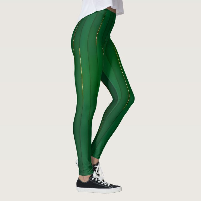 Legging Coleção de Textura Linen Dourada Verde de Trendy d (Direita)