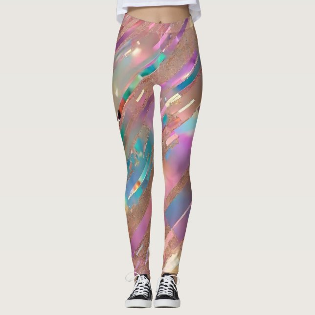 Legging Coleção Holográfica Opal Moderna da Glitter (Frente)
