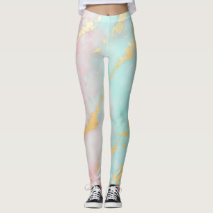 Legging Coleção Luxo Rosa Bege Tendência Soft Mint Dourado