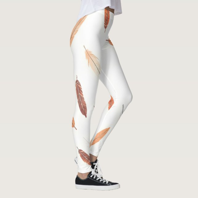 Legging Coleção Luxuosa de Penas Boho Popular (Direita)