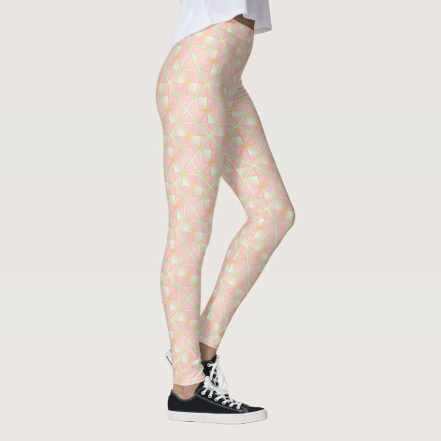 Legging Coleção Luxuosa e Moderna Rosa Bege com Tom de Ver (Direita)