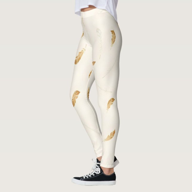 Legging Coleção Luxuosa Moderna Boho Feathers (Esquerda)