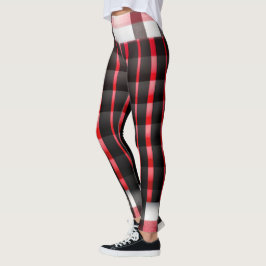 Legging Coleção Moderna de Xadrez Preta abstrato