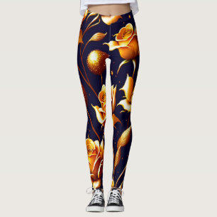 Legging Coleção Moderna do Luxury Dourado Boho Rosa