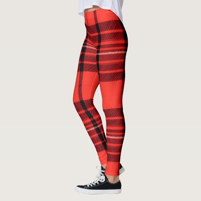 Legging Coleção Moderna Tradicional Vermelha Xadrez Tartan (Esquerda)