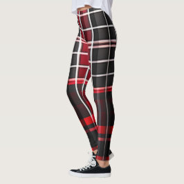 Legging Coleção Popular da Xadrez Vermelha abstrato